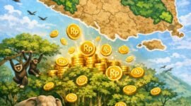 Memanen Rupiah dari Udara, Potensi Karbon Hutan Lampung. (Ilustrasi infografis: ist)